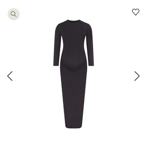 Skims Fits Everybody Maternity Long Sleeve Dress in Black (Onyx)